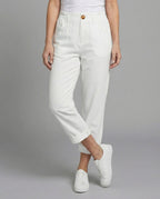 Women's Comfortable Chino Pants with Rolled Hem