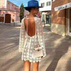 Women's Elegant Crocheted Mini Dress