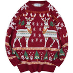 Women's Festive Winter Sweater with Holiday Motifs