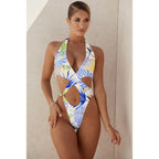 Women's Swimsuit with Cut-Outs and Floral Design