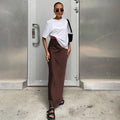 Women's High-Waisted Maxi Skirt with Side Slit