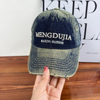 Men's Distressed Denim Baseball Cap