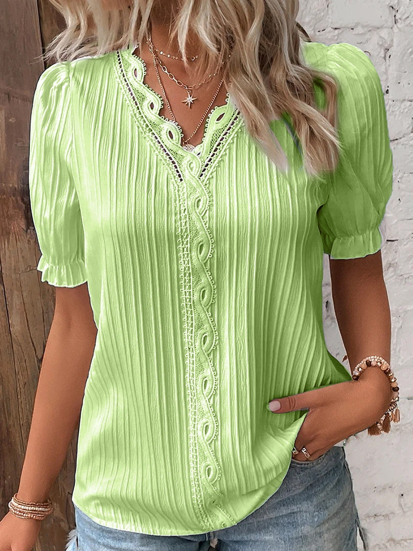 Women's Blouse with Refined Ruffle Detail