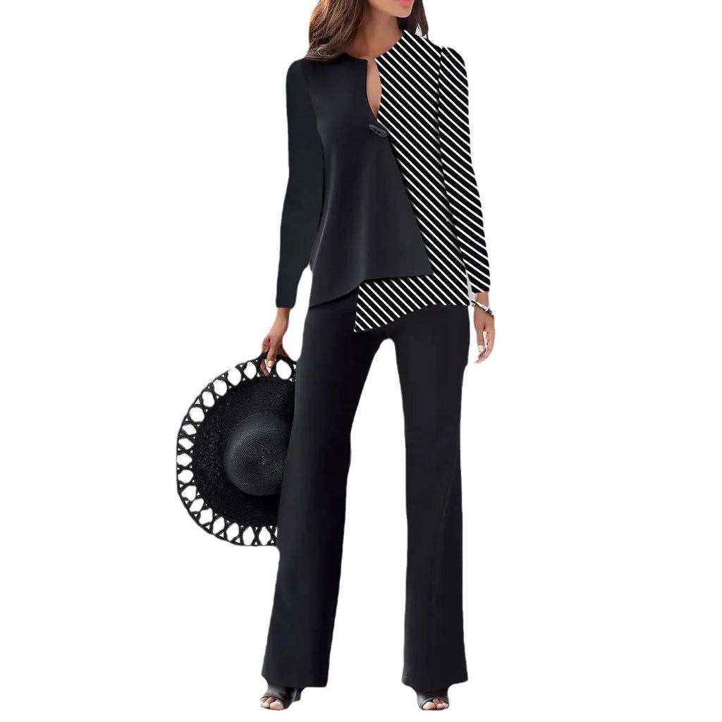 Modern Asymmetric Trouser Suit Set