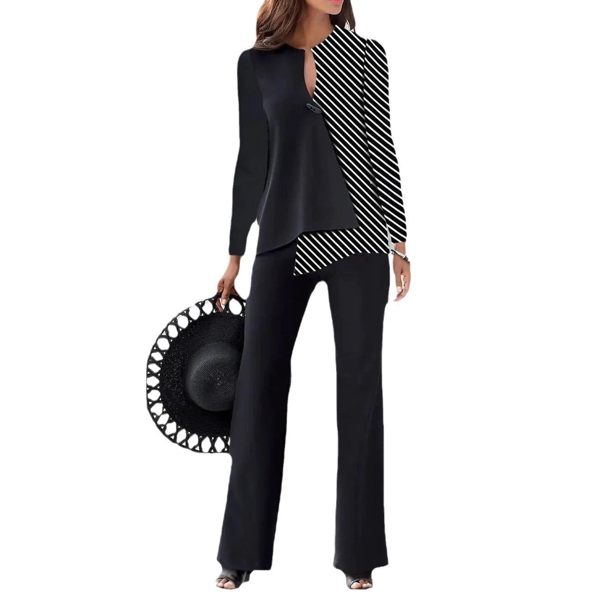 Modern Asymmetric Trouser Suit Set
