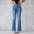 Women's Flared Jeans with Distressed Details