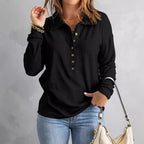 Women's Long-Sleeve Blouse with Button-Down Collar