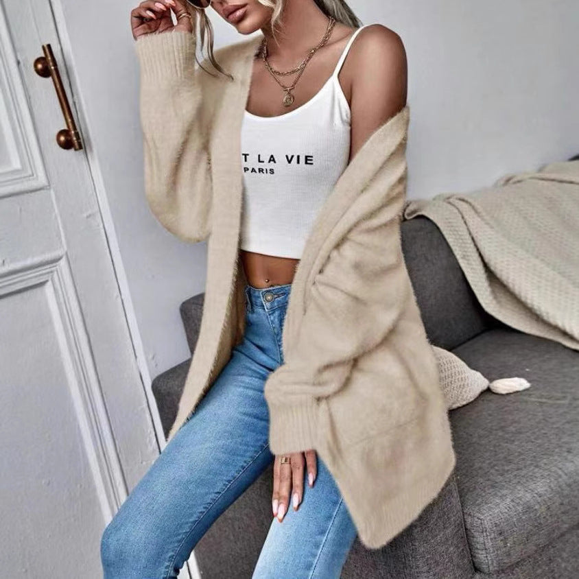 Women's Fluffy Open Cardigan