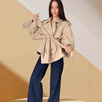 Women's Elegant Trench Jacket with Textured Design