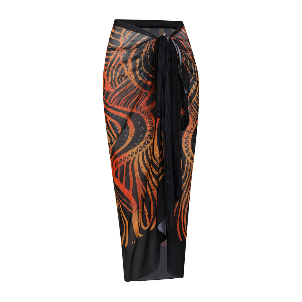 Women's High-Waisted Palazzo Trousers with Pattern