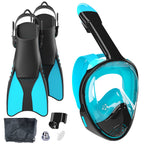 Snorkel set with full face mask and high-quality fins