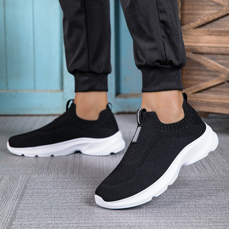 Women's Breathable Knit Sneakers with Elastic Entry