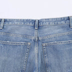 Women's Flared Jeans with Distressed Effects and Frayed Hems
