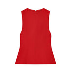 Women's Sleeveless Top with Elegant Cut and Fine Waist