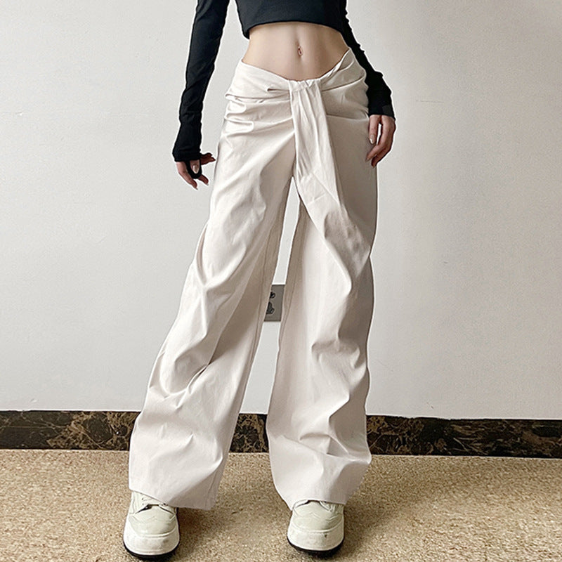 Women's Elegant Palazzo Trousers with Refined Draping