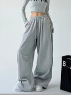 Women's Comfortable Wide-Leg Joggers with Elastic Waist and Pockets