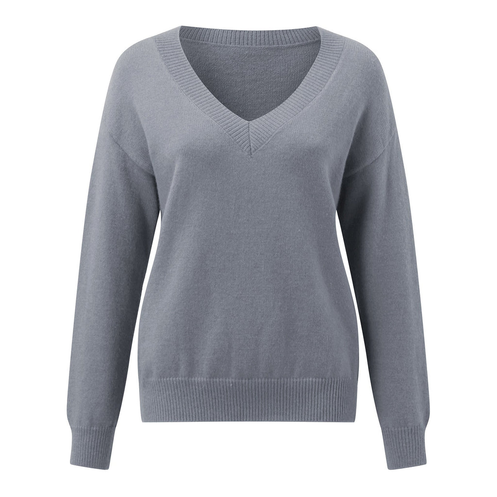 Women's Elegant V-Neck Sweater