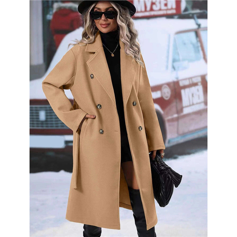 Women's Double-Breasted Wool Coat