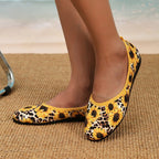 Women's Floral Ballet Flats with Flexible Footbed