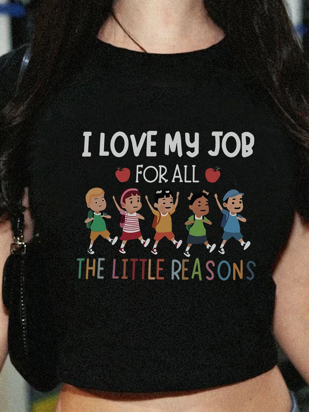 Women's Crop T-Shirt with Retro Phone Design