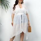 Women's Elegant Beach Cover-Up with Transparent Structure