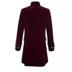 Women's Elegant Velvet Coat with Decorative Buttons