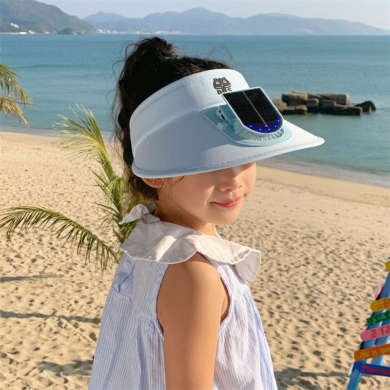 Kids' Sun Hat with Solar Fan and LED Lights