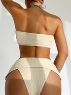 Women's Bandeau Bikini with Sophisticated Ruffles