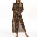 Elegant Women's Beach Kimono with Floral Pattern