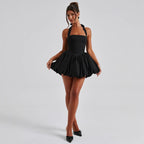 Women's A-Line Dress with Swinging Skirt and Halter Neck