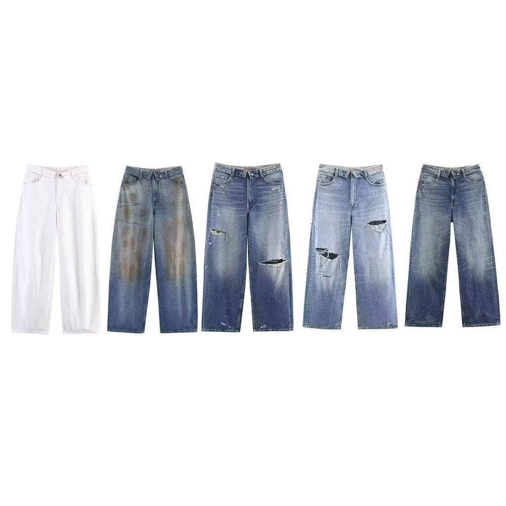 Women's High-Quality Destroyed Baggy Jeans