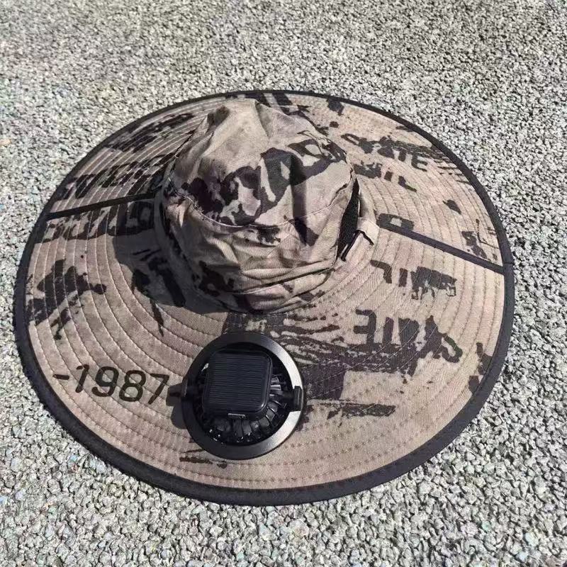 Ventilated outdoor fishing hat with two rechargeable fans