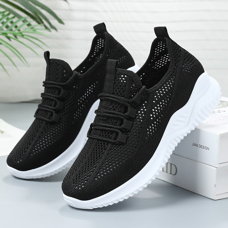 Women's Breathable Sneakers with Elastic Lacing System