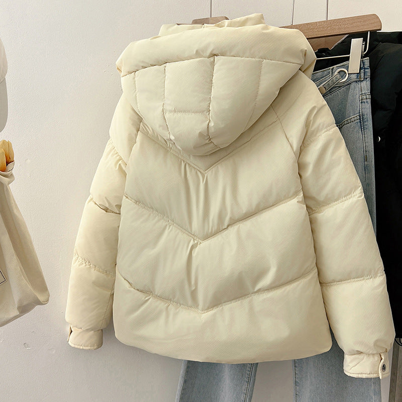 Women's Fashionable Puffer Jacket with High Collar and Practical Pockets