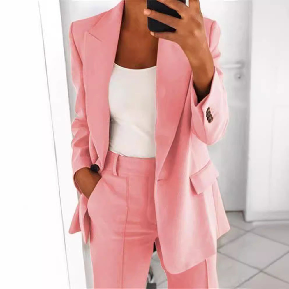 Women's Business Blazer Set with Oversized Silhouette