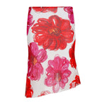 Women's Floral Maxi Skirt with Asymmetrical Hem and Elastic Waistband