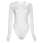 Asymmetric Long-Sleeve Bodysuit