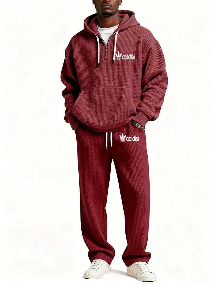 Men's Trendy Hoodie with Practical Zipper and Comfortable Jogging Pants