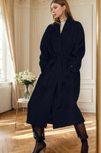 Elegant Wide-Cut Overcoat with Belt