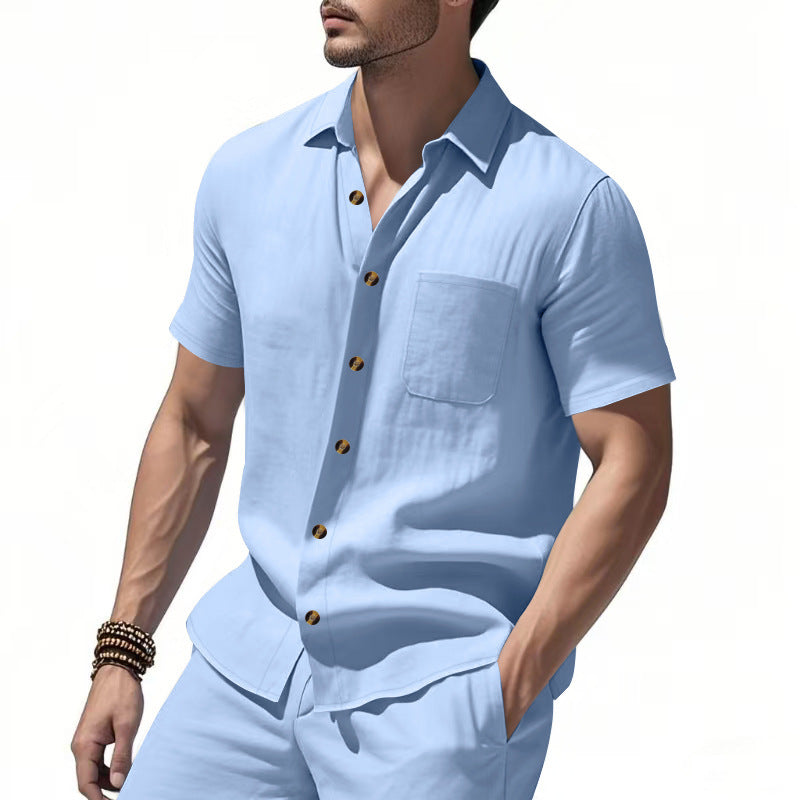 Men's Short-Sleeve Resort Shirt and Drawstring Bermuda Set