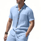 Men's Short-Sleeve Resort Shirt and Drawstring Bermuda Set
