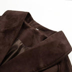Elegant Jacket with Waist Belt and Modern Collar