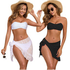 Women's Bandeau Bikini with Elegant Wrap Skirt