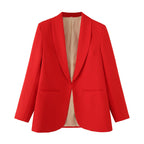 Elegant Women's Blazer with Unique Cut and Pockets