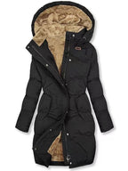 Women's Lined Winter Parka with Detachable Hood and Soft Lining