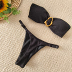 Women's Bandeau Bikini with Elegant Jewelry Detail
