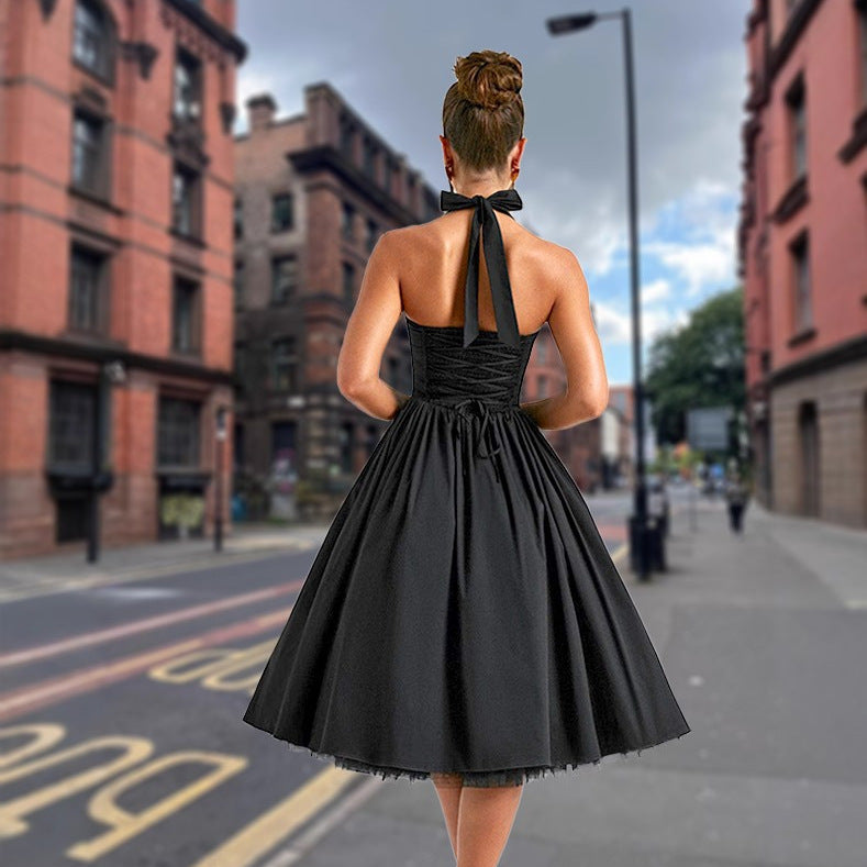 Women's A-Line Cocktail Dress with Off-Shoulder Design