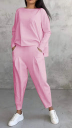 Women's Comfortable and Casual Two-Piece Set with Wide Cut