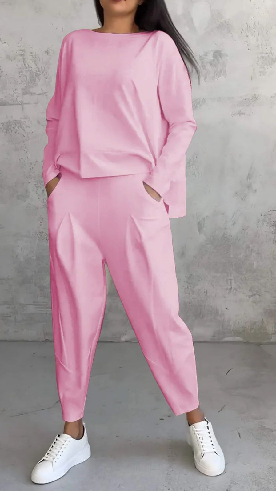 Women's Comfortable and Casual Two-Piece Set with Wide Cut