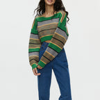 Women's Striped Crop Sweater